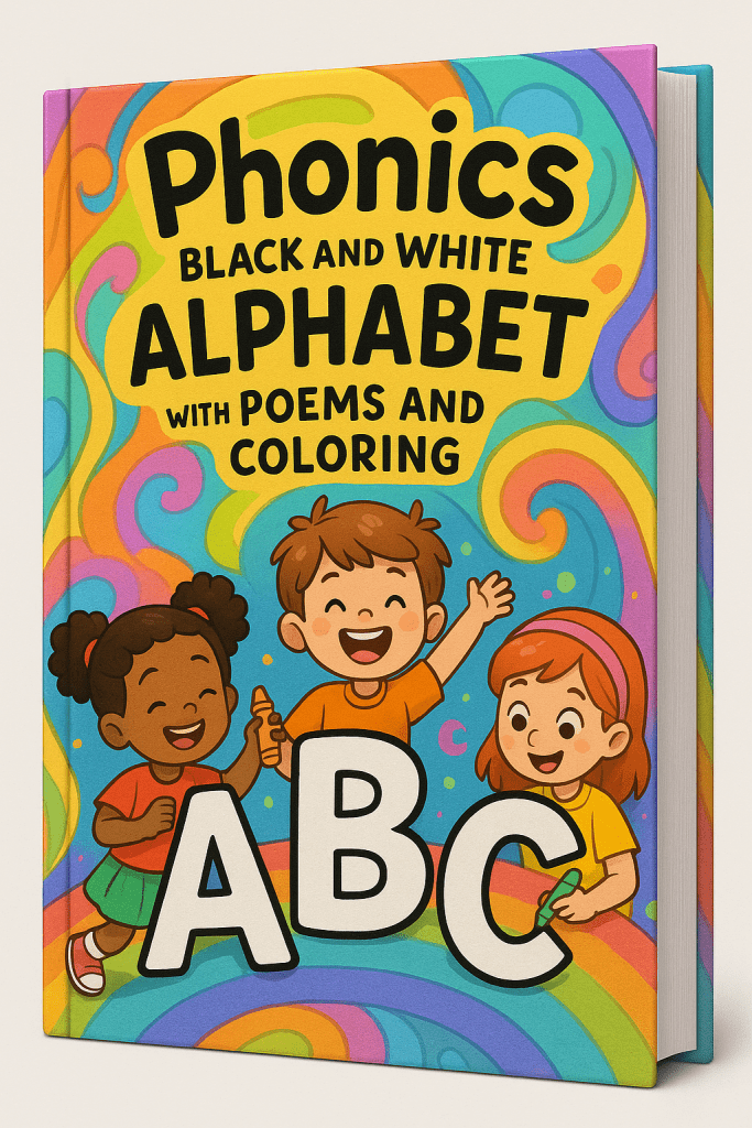 Phonics Black and White Alphabet with Poems and Coloring